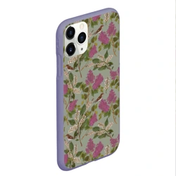 Чехол для iPhone 11 Pro Max матовый Мухоловки и сирень - фото 2