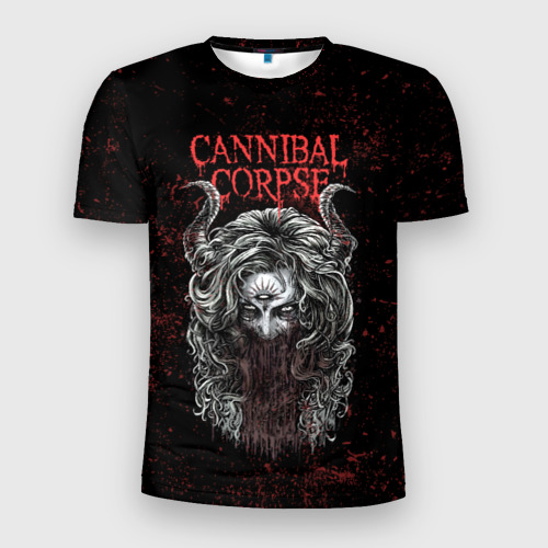 Мужская приталенная футболка с принтом Cannibal Corpse art, вид спереди №1