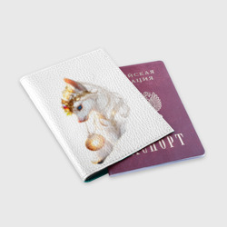Обложка для паспорта матовая кожа Новогодний малыш пегаса - фото 2