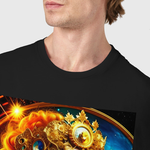 Мужская футболка хлопок Богиня небесной тверди - нейросеть, цвет черный - фото 6