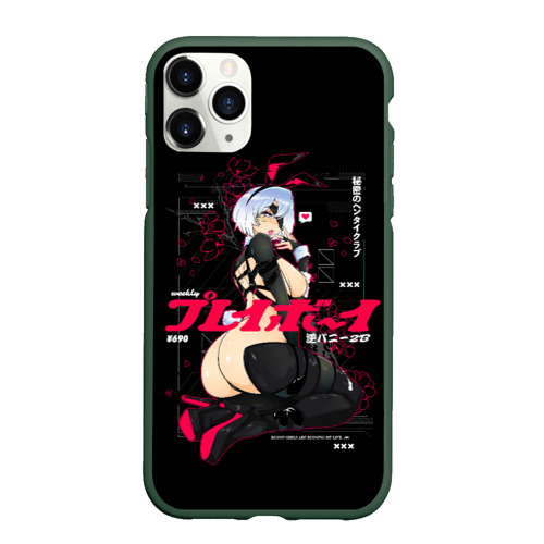 Чехол для iPhone 11 Pro матовый Nier Automata waifu, цвет темно-зеленый