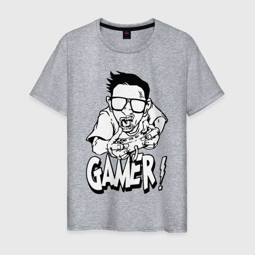 Мужская футболка хлопок Gamer man, цвет меланж