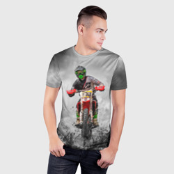 Мужская футболка 3D Slim Dirty motocross - фото 2