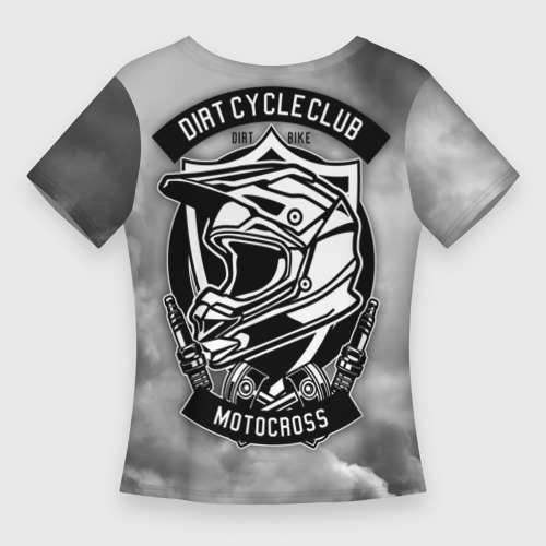 Женская футболка 3D Slim Dirty motocross, цвет 3D печать - фото 2