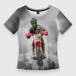 Женская футболка 3D Slim Dirty motocross