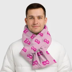 Шарф-пуховик 3D Барби паттерн буква B - фото 2