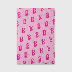 Обложка для паспорта матовая кожа Барби паттерн буква B