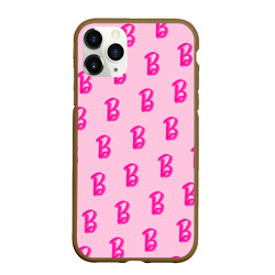 Чехол для iPhone 11 Pro Max матовый Барби паттерн буква B