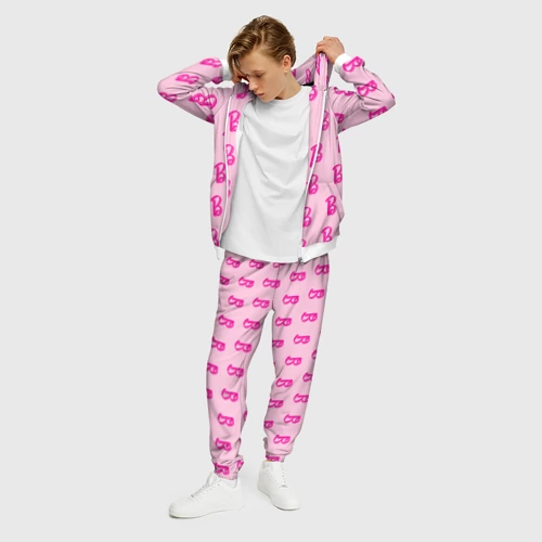 Мужской 3D костюм с принтом Барби паттерн буква B, фото на моделе #1