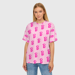 Женская футболка oversize 3D Барби паттерн буква B - фото 2
