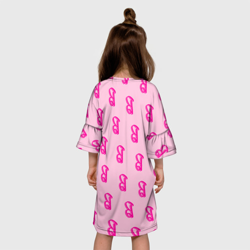 Детское платье 3D Барби паттерн буква B, цвет 3D печать - фото 5