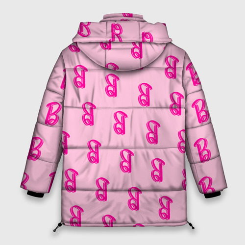 Женская зимняя куртка Oversize Барби паттерн буква B, цвет черный - фото 2