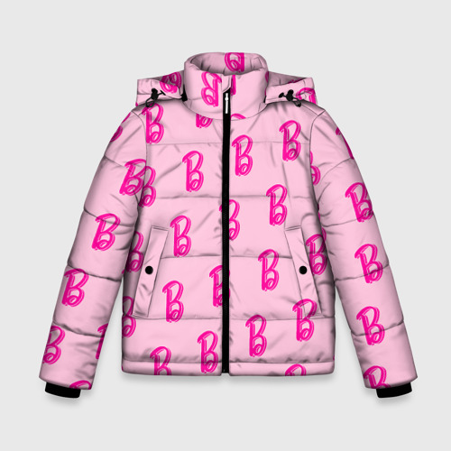 Зимняя куртка для мальчиков 3D Барби паттерн буква B, цвет светло-серый
