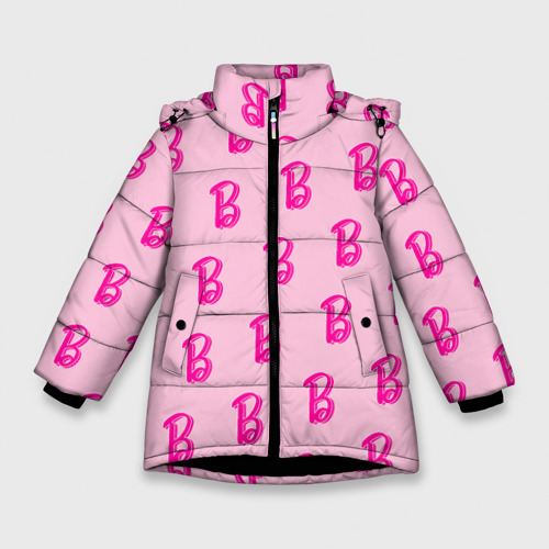 Зимняя куртка для девочек 3D Барби паттерн буква B, цвет черный