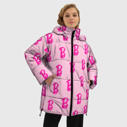 Женская зимняя куртка Oversize Барби паттерн буква B - фото 2