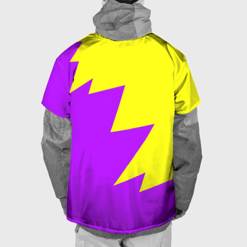Накидка на куртку 3D Желто-фиолетовый разлом, цвет 3D печать - фото 2
