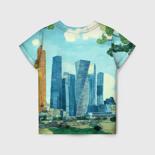 Детская футболка 3D Москва-сити Ван Гог, цвет 3D печать - фото 2