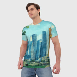 Мужская футболка 3D Москва-сити Ван Гог - фото 2