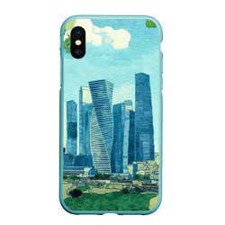 Чехол для iPhone XS Max матовый Москва-сити Ван Гог