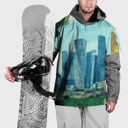 Накидка на куртку 3D Москва-сити Ван Гог