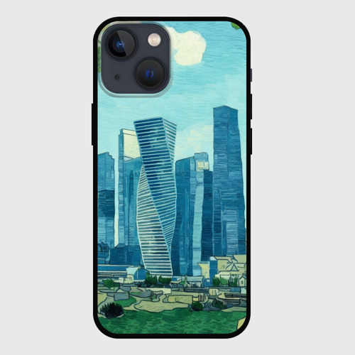 Чехол для iPhone 13 mini Москва-сити Ван Гог