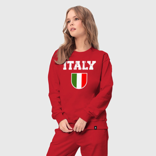 Женский костюм хлопок с принтом Italy people, вид сбоку #3