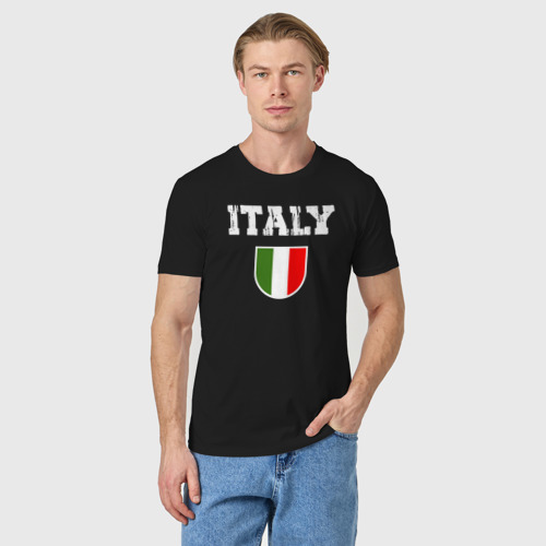 Мужская футболка хлопок с принтом Italy people, фото на моделе #1