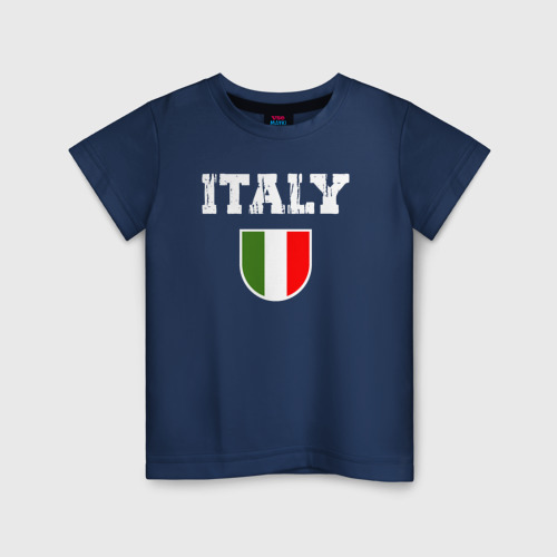 Детская футболка из хлопка с принтом Italy people, вид спереди №1