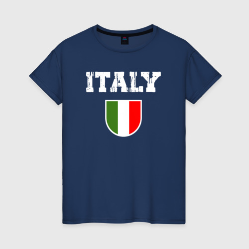 Женская футболка из хлопка с принтом Italy people, вид спереди №1