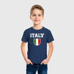 Футболка с принтом Italy people для мужчины, вид на модели спереди №2. Цвет основы: темно-синий