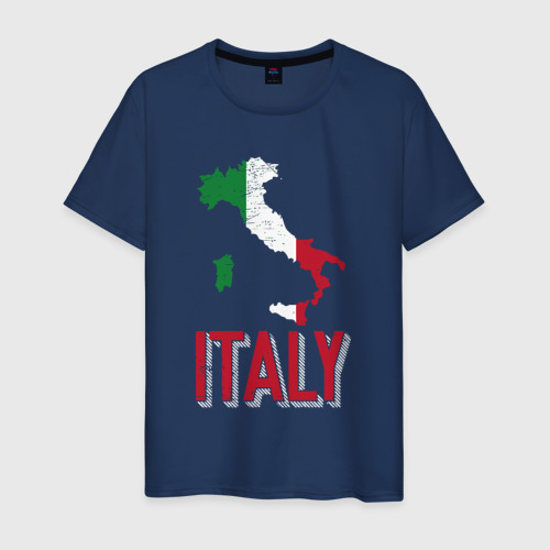 Мужская футболка из хлопка с принтом Italy, вид спереди №1