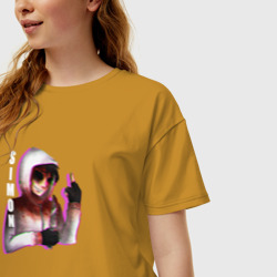 Женская футболка хлопок Oversize Саймон - фото 2