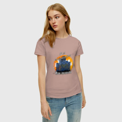 Женская футболка хлопок Город на закате - моя территория - фото 2