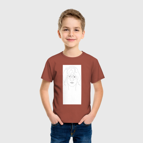 Детская футболка хлопок Леннон, цвет кирпичный - фото 3