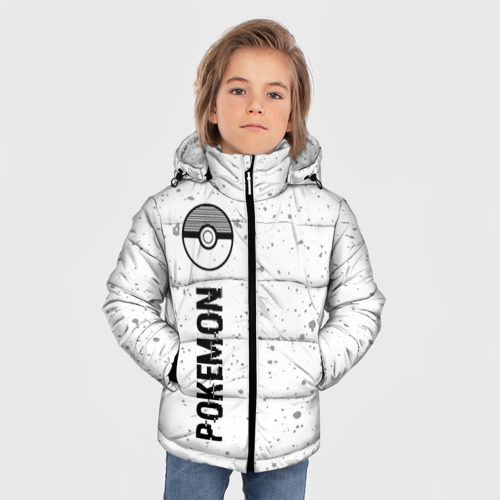 Зимняя куртка для мальчиков 3D с принтом Pokemon glitch на светлом фоне: по-вертикали, фото на моделе #1