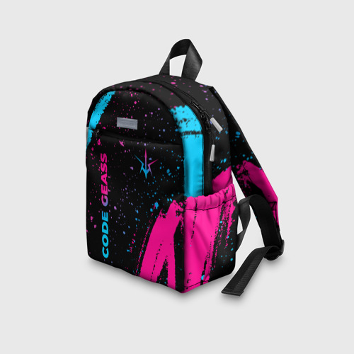 Детский рюкзак 3D с принтом Code Geass - neon gradient: надпись, символ, вид сбоку #3
