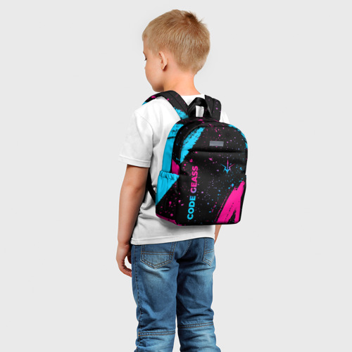 Детский рюкзак 3D с принтом Code Geass - neon gradient: надпись, символ, фото на моделе #1