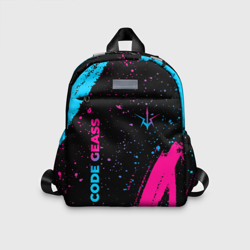 Детский рюкзак 3D с принтом Code Geass - neon gradient: надпись, символ, вид спереди #2