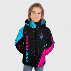 Зимняя куртка для мальчиков 3D Code Geass - neon gradient: надпись, символ - фото 2