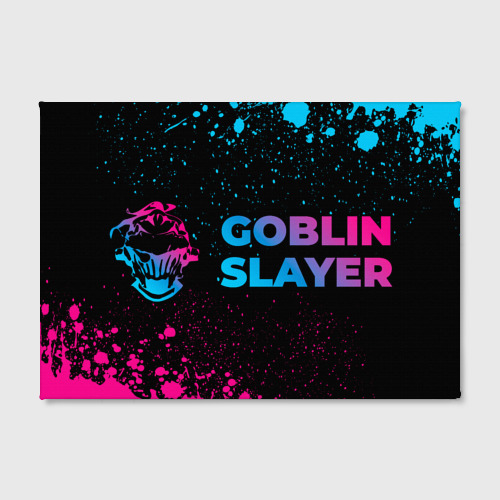 Холст прямоугольный Goblin Slayer - neon gradient: надпись и символ, цвет 3D печать - фото 2