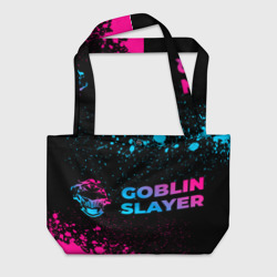 Пляжная сумка 3D Goblin Slayer - neon gradient: надпись и символ