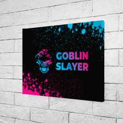 Холст прямоугольный Goblin Slayer - neon gradient: надпись и символ - фото 2