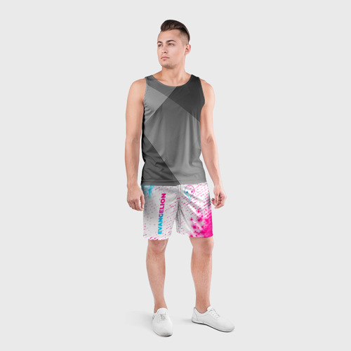 Мужские шорты спортивные Evangelion neon gradient style: надпись, символ, цвет 3D печать - фото 4
