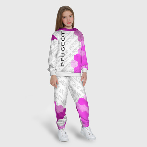 Детский костюм с толстовкой 3D Peugeot pro racing: по-вертикали, цвет белый - фото 5