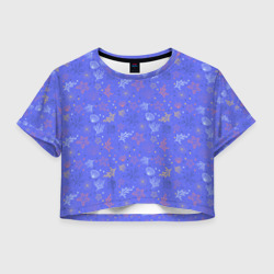 Женская футболка Crop-top 3D Морской паттерн