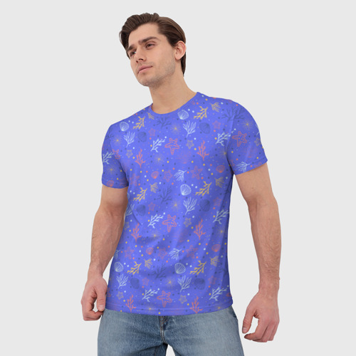 Мужская футболка 3D Морской паттерн, цвет 3D печать - фото 3