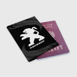 Обложка для паспорта матовая кожа Peugeot Speed на темном фоне со следами шин - фото 2