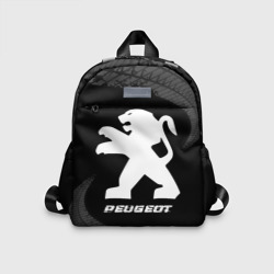 Детский рюкзак 3D Peugeot Speed на темном фоне со следами шин