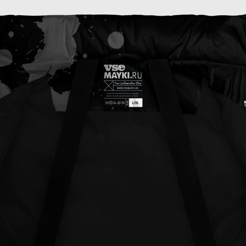 Мужская зимняя куртка 3D с принтом Dead by Daylight glitch на темном фоне: по-вертикали, фото #4