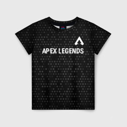 Детская футболка 3D Apex Legends glitch на темном фоне: символ сверху